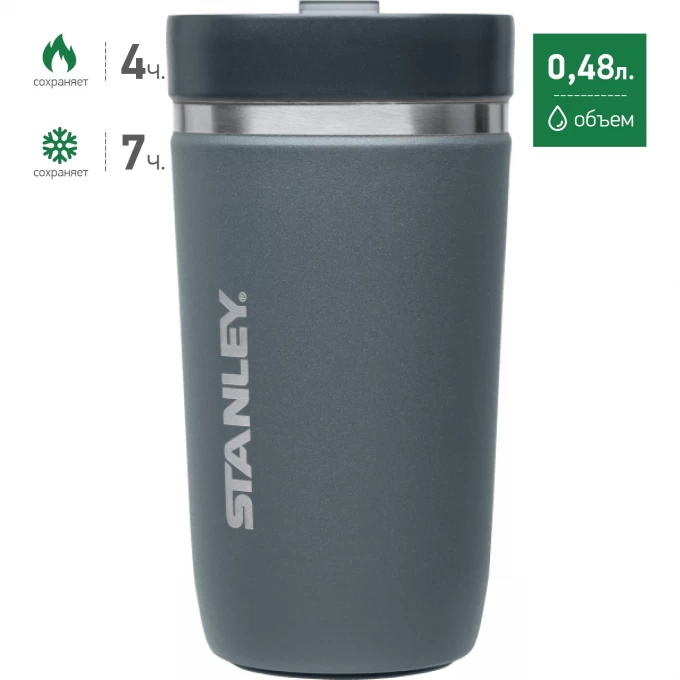 Термостакан STANLEY CERAMIVAC 0,48L серый 10-03110-008 Термостакан STANLEY CERAMIVAC 0,48L серый 10-03110-008